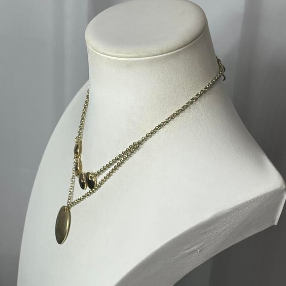 Chico's gold tone multi strand necklace signed costume jewelry pendant - Picture 2 of 15